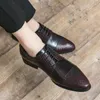 Casual schoenen Spring Italië Loafers Men Lace Up Flat Leather Office voor Party Big Size: 38-48