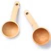 Te Scoops Creative Walnut Beech Wood Manual Spoon Mätning 15 ml