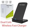 Desktop Fast 2 Colis Qi Wireless Charger com pacote de varejo para iPhone 8 x xr xs Max Samsung S8 S9 S10 Plus1372068
