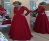 Vintage Red Long Rleeve Sukienki wieczorne na bal