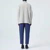 남성용 재킷 Miyake Folds 2024 Spring Slim-Fit Unisexual Wind Coat Long Sleeve Lapel Lined Preated Cardigan 상단 남성