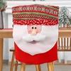 Stoelhoezen zachte gezellige kerstdeksel Feestelijke sneeuwpop Santa Claus voor eetkamer Merry Decorations Stoelen