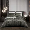 Luksusowy satynowy zestaw pościeli z poduszką z poduszkami europejski w stylu europejskim rozmiar komfortowe okładki łóżka bielizny bez arkusza 240418