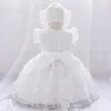 Vestidos de menina chapéu de vestido vermelho Primeiro aniversário para roupas de bebê infantil infantil princesa florestas de festa de flor