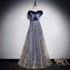 Abiti Fashion Royal Blue Velvet Abiti da sera 2020 Long Off spalla A Linea Sweetheart Arabic Gowns per feste per feste formali Speciale Vestitido