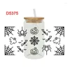 Autocollants de fenêtre UV DTF Transfert Autocollant Halloween Ghost pour les verres Libbey 16oz enveloppe les bouteilles de bouteille de bricolage.