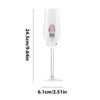 Copos de vinho Rose Champagne 220ml Crystal Flautes com cálice de cálice de flores interno Copo para casamento