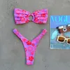 Micro Bikini Push Up Women Baddräkter Sexiga kvinnliga badkläder Brasilianska bikini Set Thong Biquini Swim Suits Print Beachwear 240327