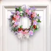 Decorative Flowers Bow Flower Garland And Purple Wreath Holiday Decorations Outdoor Courtyard Wedding Window Suction Cups