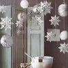 Bedding Sets 3D Artificial Snowflakes Paper Garland Banner Christmas Decorations For Home Winter Birthday Party Fake Snow Year Ornaments