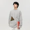 Män fast färg 3D Pocket Lång ärm Loose Casual Cityboy Pullover Sweatshirts Man Teenager Streetwear Fashion Hoodies 240320