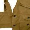 Mens Fashions Korean Style Tooling Vest Men Streetwear Hip Hop Sleeveless Jacket Militär Multi-Pocket Outdoors Tactical Coat 240320