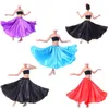 Детские цыганские девушки испанская юбка фламанго атласная шелк блестящий большой свинг танцевальный юбка для танца на животе фламенко?