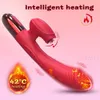 Powerful G Spot Rabbit Vibrator for Women with Tongue Licking Clitoris Stimulator Heating Dildo Adults Goods Sex Toys for Female 240401