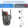 Cameras 6K 12MP Security Camera WiFi Wireless Outdoor 8X Zoom PTZ Three Lens Smart Protection IP CCTV Video Surveillance AI Tracking