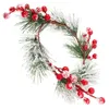 Fiori decorativi Anelli per le vacanze White Cedar Needle Fruit Ghirth Christmas (Red) Candele Ghive per porta d'ingresso