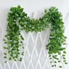 Fiori decorativi 200 cm Pianta artificiale Garland verde ghirlanda finta crepeggiatore appeso Vine fai -da -te per feste di matrimonio decorazione da parete da giardino domestico