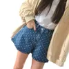 Short féminin Alien Kitty High Taim denim Femmes Loose d'été Loose Polka Dots Casualswear 2024 Vintage All Match Office Lady Wide June