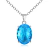 Подвесные ожерелья женский роскошный озеро синий камень Большая овальная клавиля