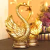 Window Stickers The Golden Swan Couple Home Furnishing Living Room Resin Decoration Wedding Gift European Decor Zhaocai Crafts Business