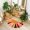 Badmatten Half Circle Zon Tapijt Semi -ronde mat voor 16x30in Trendy Boho Badkamer Decor indoor vloerdeur