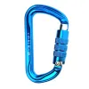 Accessoires 30kn roche l'escalade verrouillage automatique carabiner bleu dhaped maître karabiner crochet pour l'escalade de l'arboriste de l'alpinisme de la bavage à l'escalade