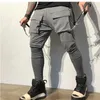 Pantalon masculin homme coton cargo hip hop streety streetny streetwear gris décontracté slim sport pantalon d'entraînement masculin