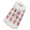 Dog Apparel Pet Clothes With Plush Embellishments Stylish Plaid Print Vest For Weather Warm Winter Cat Coat Cute Comfortable