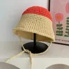 Berets Colored Straw Hat For Women Versatile Summer Japanese Sun Shading And Protection Refreshing Outing Bucket Fisherman