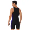 Anzüge Sommer Männer Onepiece Badeanzug ärmellose Front Reißverschluss Schwimmshorts BodySuit Triathlon Neoprenanzug Badeanzug Strandkleidung