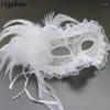 Décoration de fête Masques en dentelle blanche pour Halloween Upper Half Face Princess Masquerade Cosplay Mask Birthday Gift Costume Costume Festival Decor