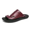 Slippare Summer Toe Sandals äkta läder Mänskor 2024 Slip On Casual Outdoor Mens Slides Comfy Beach