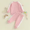 Clothing Sets Born Baby Girl Clothes Contrast Color Long Sleeve Crew Neck Sweatshirt Sweatpants Fall Outfits