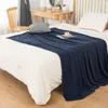 Blankets Real Summer Knitted Wool Blanket For Bed Couch Solid Color Cold Feeling Sofa Thin Nap Bedspread Air Conditioning Cover Office