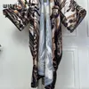 Europe Kimono Women Cardigan Holiday Kaftan Sexig Boho Dress Beach Cover Up Caftan African Long Sleeve Robe