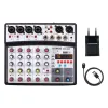 Utrustning BMG06D 6 -kanaler Sound Mixing Console BluetoothCompatible USB Interface Record Computer 48V Phantom Power Monitor Audio Mixer