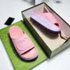 Sandal Slide Summer Loafer Designer Shoe متشابك مقترن مزدوج العمود الفاخر من المطاط الوحي