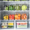 Storage Bottles Refrigerator Box Food Grade PET Kitchen Fruit Vegetable Crisper Freezer With Lid Home Organizer