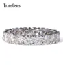 Transgems Classic 14K 585 White Gold 4mm F Color Moissanite Eternity Maridding Band for Women Gift Empilable Eternity Band Y190612037054672