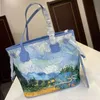 Moda Mulheres Totedesigner Van Gogh Wheat Field Totes Women Messenger Bags Brand Outdoors Bagsrinsed Bolsa