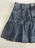 Röcke Frauen Blue Denim A-Line Plissee Minirock Mode koreanische Vintage Harajuku Y2k Mädchen Kawaii Jean Streetwear Sommer