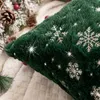 Oreiller les couvercles de jet décoratif de Noël Ensemble de 2 taies d'oreiller d'hiver imprimées d'hiver imprimées pour le canapé