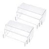 Keukenopslag Acryl Display Risers Clear Rectangle Stands Plank voor 6 stks