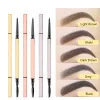 Enhancer Customize Logo Eyebrow Bleistift mit Pinsel Slim Gold wasserdichte Stift Thin Eye Brow Etikett Custom Branding Tint Make -up