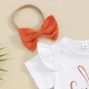 Set di abbigliamento bambina la mia prima lettera di outfit orecchie da stampa a maniche corta rompiere bobbles pantaloni vaso per pantaloni 3pcs set di vestiti