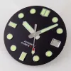 Kits White 29mm Watch Dial Face For NH34 NH35 NH36 Movement 300m Diver Watch Part Green Luminous For 3,8/4 Clock Crown