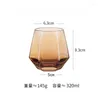 Wine Glasses Colorful Hexagonal Glass Whiskey And Foreign Household Transparent Juice Drinking