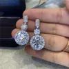 Boucles d'oreilles en peluche noble noble fiançailles avec la zircone brillante conception délicate élégante cérémonie de mariage femelle bijoux cadeau