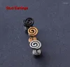 Stud Earrings Fashion 2 Pieces Ear Plugs Storm Shape Titanium Stainless Steel Black Gold Color Men/women Pierced