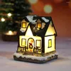 Dekorative Figuren kleines Weihnachtshaus LED Snow bedeckte Orament